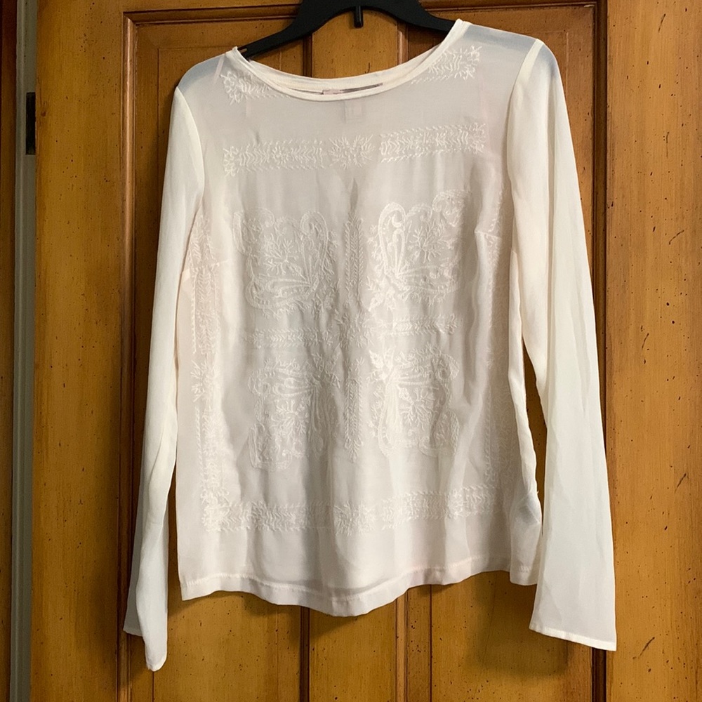 Shear long sleeve top